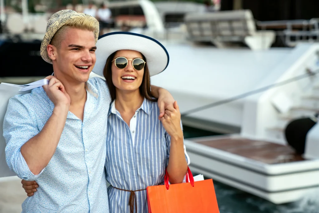 fashion couple with shopping bags walking on stree 2025 03 15 08 34 26 utc