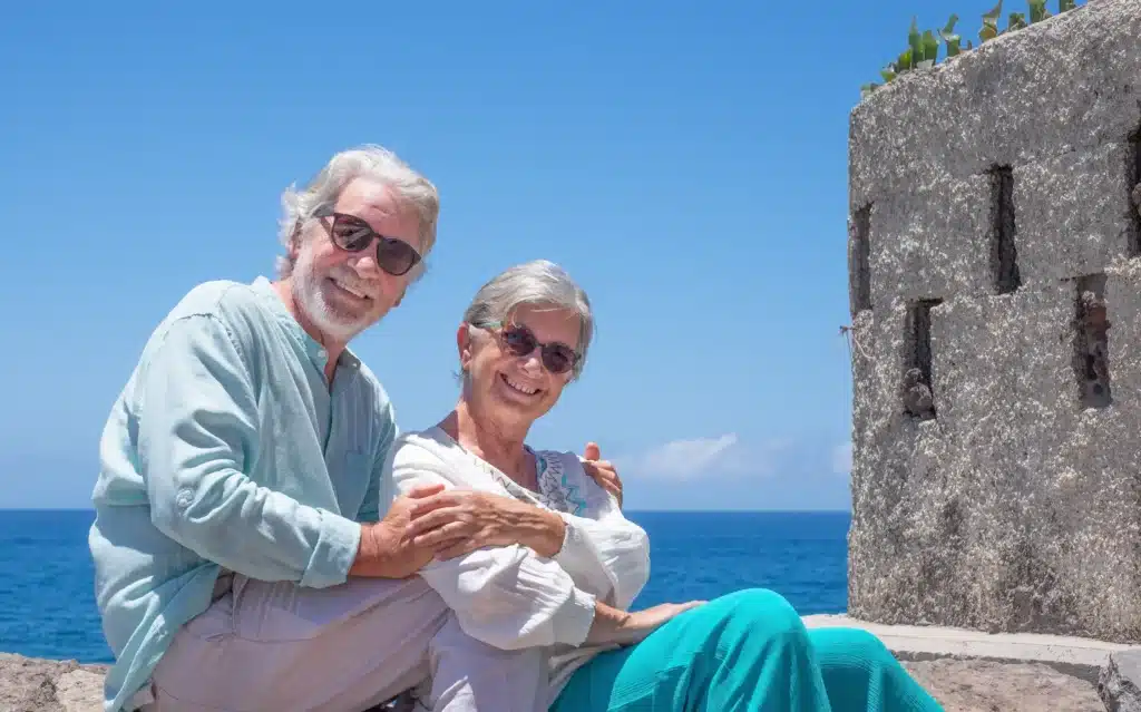 beautiful senior couple hugging at the sea enjoyin 2024 11 02 23 14 16 utc