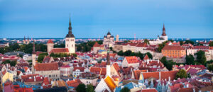 Aerial view of Tallinn old town, the Estonian capital where 2026 immigration quota policy is set.