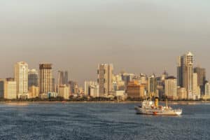 Manila Bay seafront at sunset, where Americans in the Philippines number anywhere from 11,519 to 270,000 depending on which agency is counting.