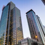 Downtown Montreal office towers in the central business district, where Canada business immigration applications under the Quebec Business Class are filed.