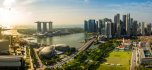 Singapore Marina Bay financial district skyline, location of the Economic Development Board administering the Global Investor Programme