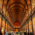 The Long Room at Trinity College Dublin's Old Library, representing the European universities drawing American students studying abroad