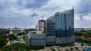 Ecobank headquarters in Accra, where Ghana's new citizenship by investment mandate awaits assent